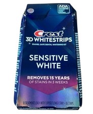 Crest 3D Whitestrips Sensitive White 36 Strips Dental Whitening Kit BOX DMG 
