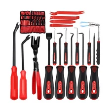 17 Pcs Mechanic Hook Pick Tool Set and Auto Trim Removal Tool Kit with Auto C...