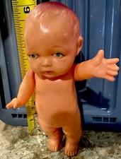 Rare Vtg 6 Jointed Arms Celluloid Doll Japan Marked On Back Tag On Foot