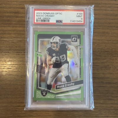 2023 Donruss Optic #100 Maxx Crosby Lime Green #/20 PSA 9