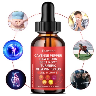 FEARATHE Gotas de pimienta de cayena mejoran la salud general promueven la vitalidad mejora la inmunidad