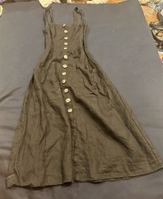 Reformation 100% Linen Black Button-Down Sleeveless Dress Size 0 QuietLux