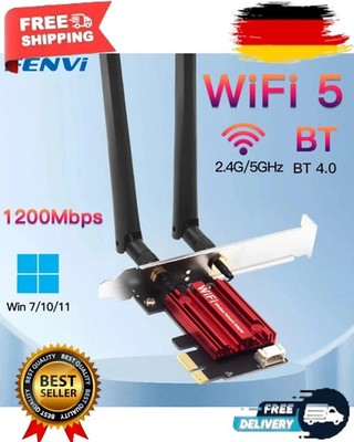 1200 Mbit PCIe PCI-Express WLAN Card WiFi 2.4/5 GHz Dual-Band Network Card PC