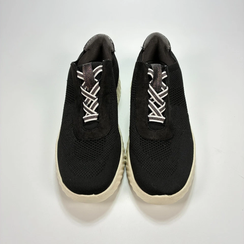 Bzees Black Slip On Wedge Sneaker Lace Up Comfort Casual Shoes Women's 9.5M - Image 3 of 4