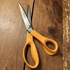 Fiskars Pinking Shears Scissors Orange Handle Zig Zag Cut Crafts Fabrics USA