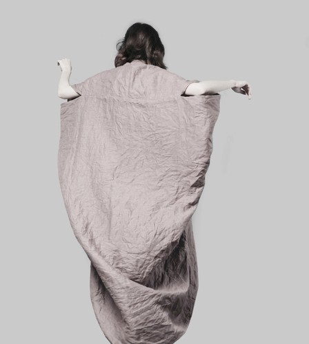Avant garde linen kimono robe dress. Linen Cocoon dress. Linen Kimono Cardigan - Picture 37 of 39
