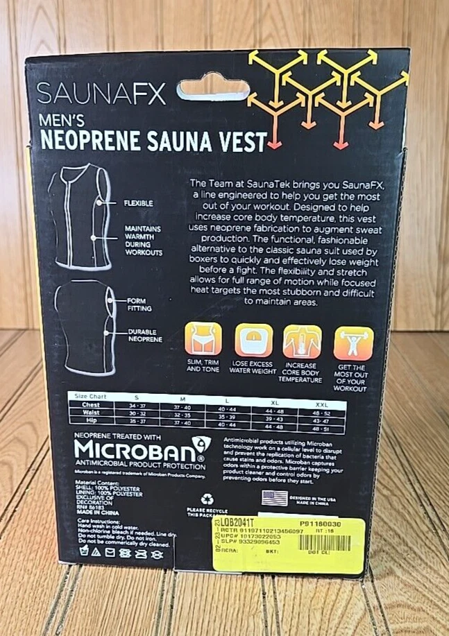 SaunaFX Men's Neoprene Sauna Vest with Microban Size XL - Image 3 of 4