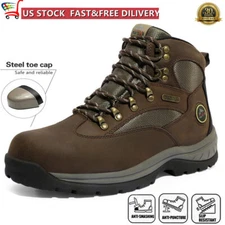 NORTIV 8 Men's Steel Toe Work Boots Safety Construction Combat Work Shoes 6.5-13