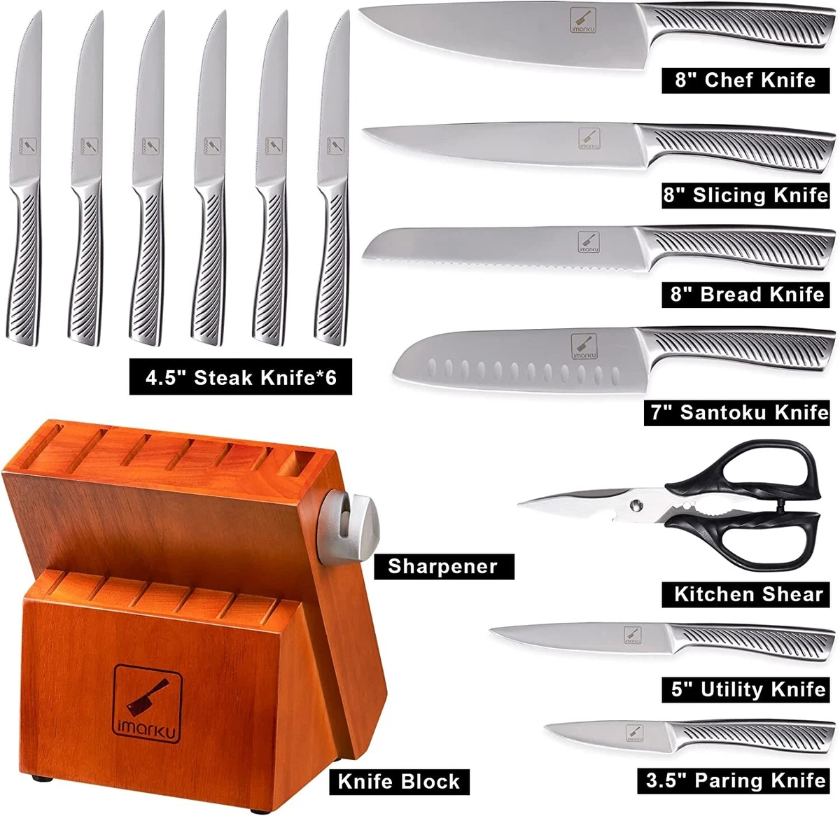 14-Piece Kitchen Knife Set | Multi-purpose - IMARKU