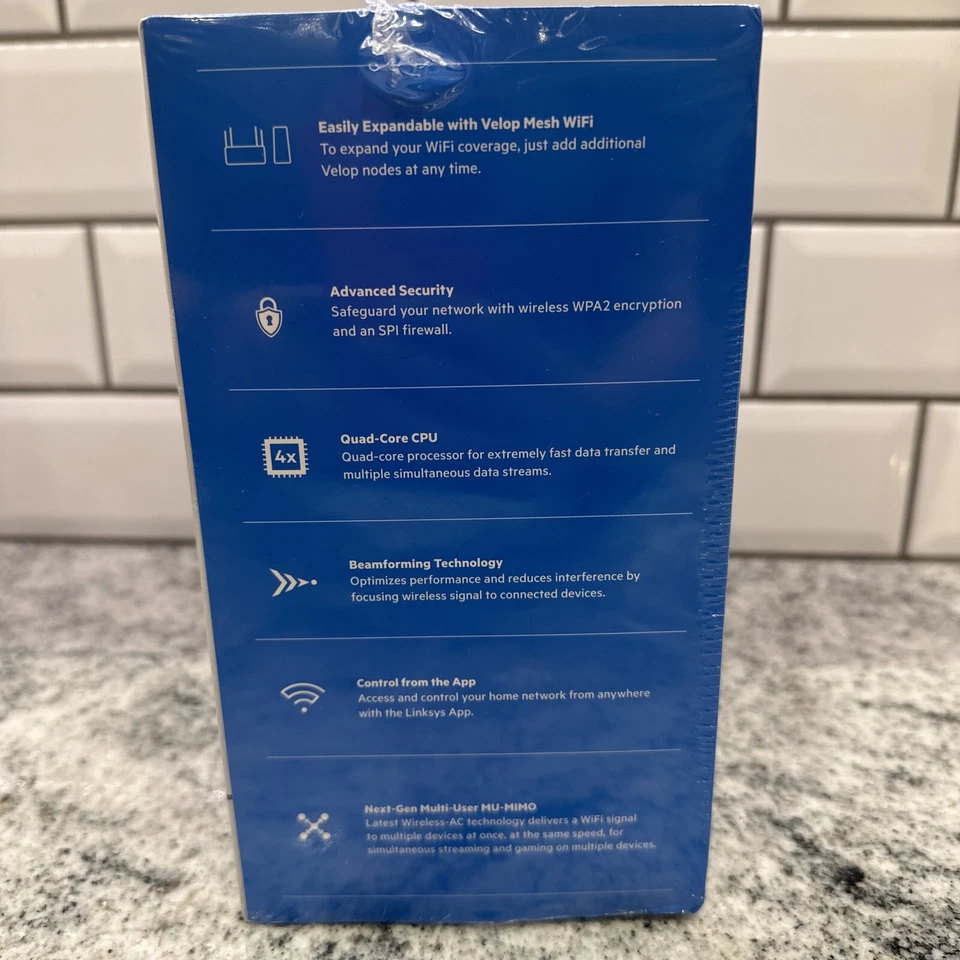 Brand New Sealed Linksys VELOP Dual-Band Router Whole Home WiFi 5 System AC1200 - Image 4 of 4