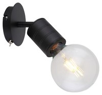 Globo Hermine Wandleuchte Wandlampe Metall Schwarz Mit Schalter