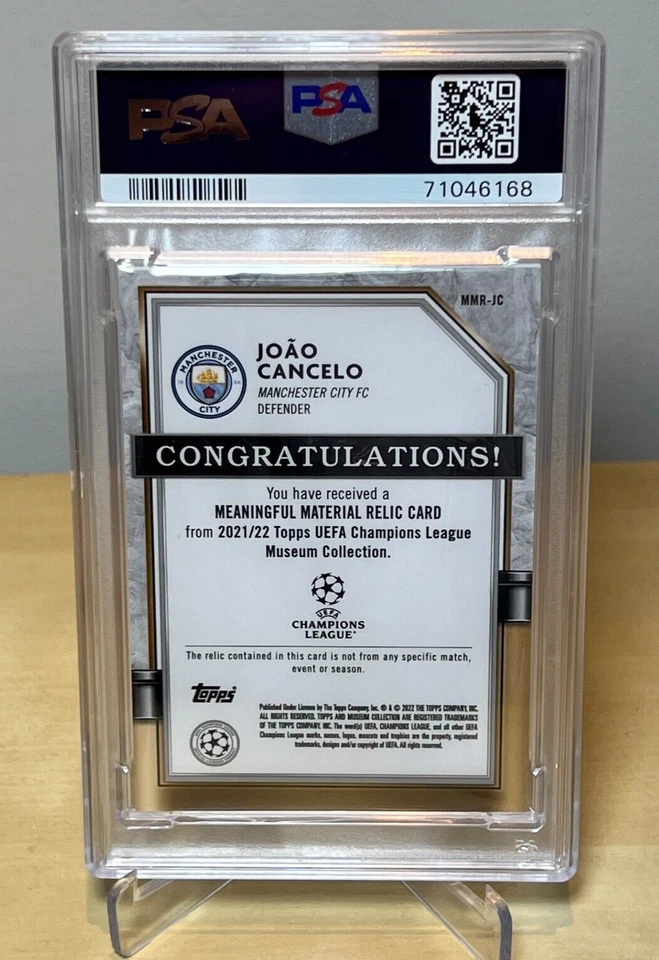 JOAO CANCELO 2021-22 TOPPS MUSEUM MEAN. MATERIAL RELIC /125 PSA MAN CITY MUNICH - Image 4 of 4