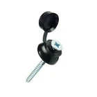 50   3" 75mm CORRUGATED ROOFING FIXING, SCREWS AND BLACK STRAP CAP WASHERS