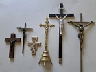 Lot 6  Antique Vintage Mixed Materials Cross Crucifix Jesus Corpus Wall Hanging