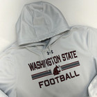 Washington State Cougars Under Armour Hooded Sweatshirt Mens Xl White Pocket