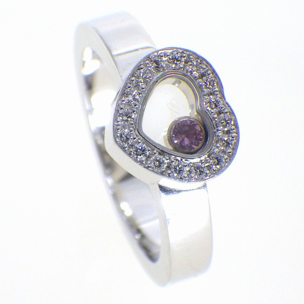 Chopard Happy Pink Sapphire Pav? Diamond Ring 18k WG 82/4353 Chopard Happy Pink Sapphire Pav? Diamond Ring 18k WG 82/4353