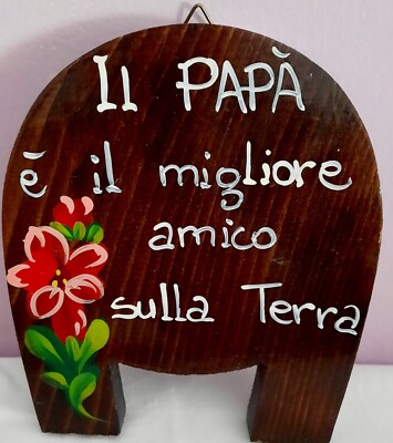 Wooden painting Father and Best Friend on Earth