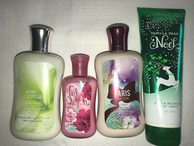 Lot 4 Bath & Body Works Body Lotion VANILLA BEAN PARIS AMOUR