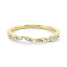 Baguette Diamond Wedding Ring - 14k Gold Ring - Promise Ring - Simple Gold Ring