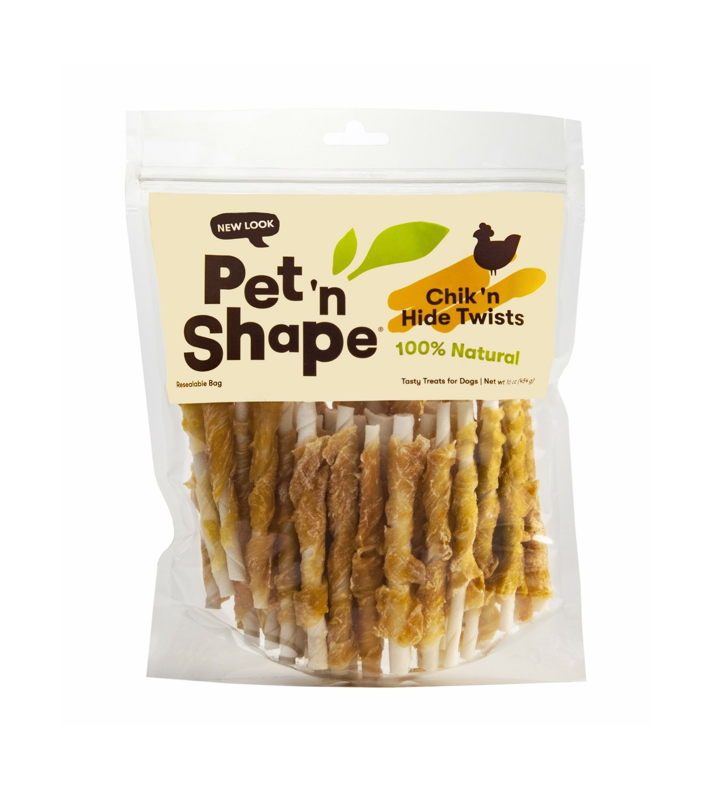 Pet 'n Shape Chicken Hide Twists Small Twist - 16 oz 100% Natural Chicken Breast