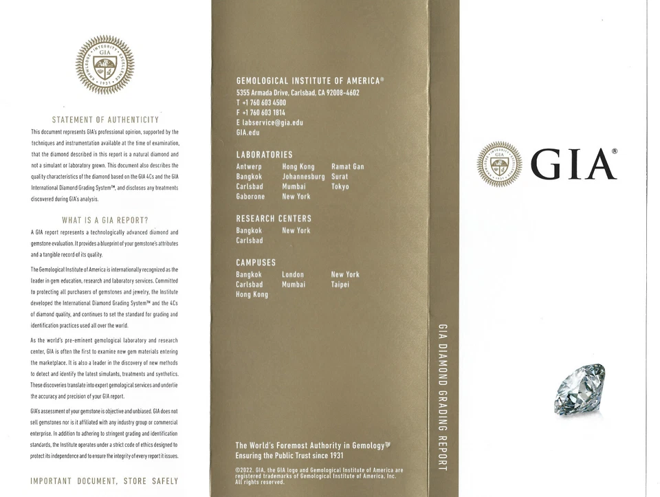 Natural Diamond 1.03CT VS2/J Round Brilliant Cut w/GIA Inscriptions - Image 3 of 4