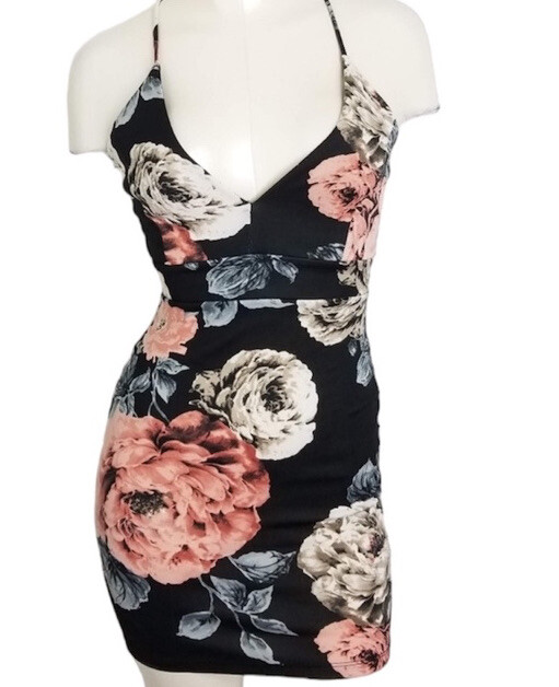 Windsor black Bodycon Floral dress Size Small