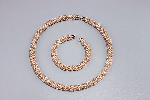 Luxury Crystal Collars For Women Necklace Gold/Silver Plated Rhinestone Torques - Picture 9 of 20