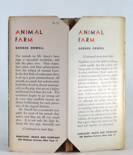 George Orwell 1st Ed 1946 Animal Farm Allegory Russia Hardcover w/Dustjacket - 第 3/7 張圖片