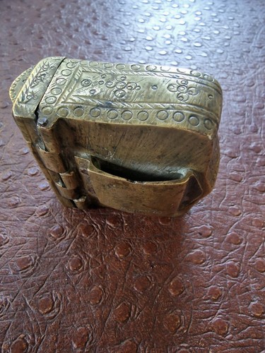 Antike Griechische/Osmanische Kartusche /Pulvertasche, Gelbmetall ca. 1830-1850 - Bild 7 von 21