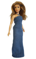 SaLe - HM Fashion fits Curvy Body Doll CLOTHES Blue Dress & Jewelry NO DOLL d4e