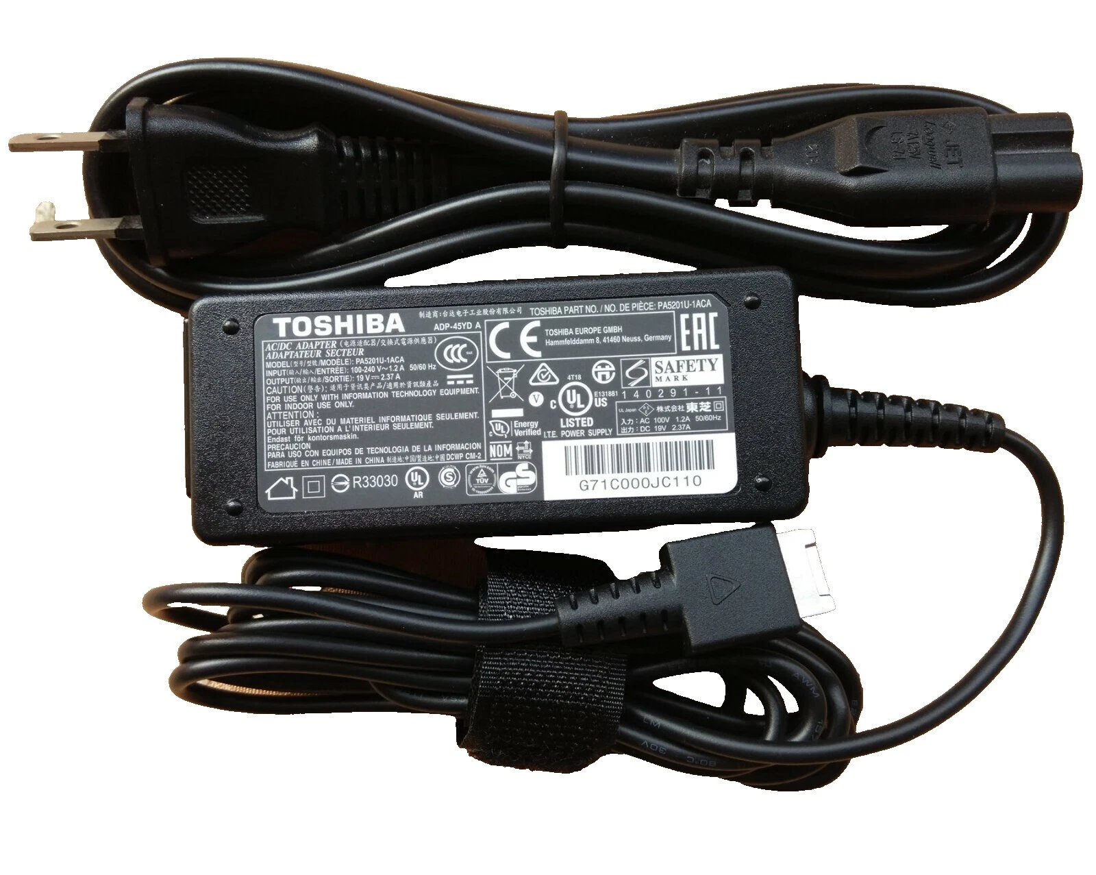 Toshiba 19 V Portátil Alimentación AC y DC Adaptadores/Cargadores