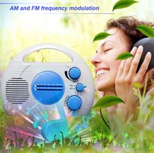 Waterproof Portable FM AM Radio Shower Music Hanging Manual Suit Bathroom Bath