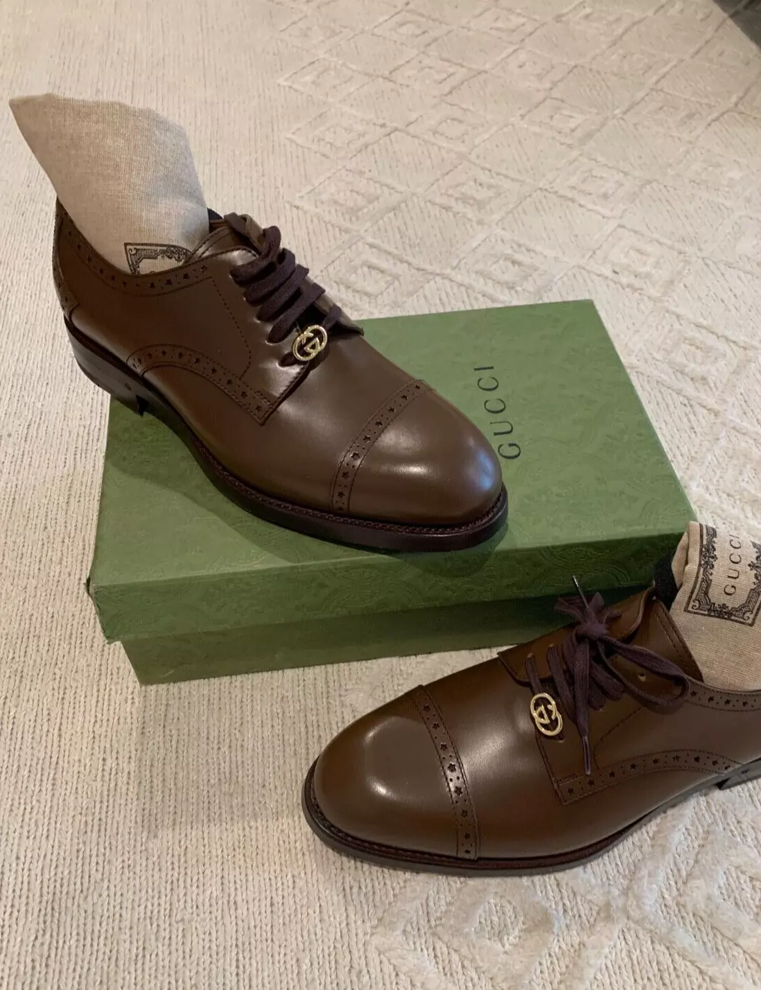 Chaussures homme Gucci logo brogue taille 10
