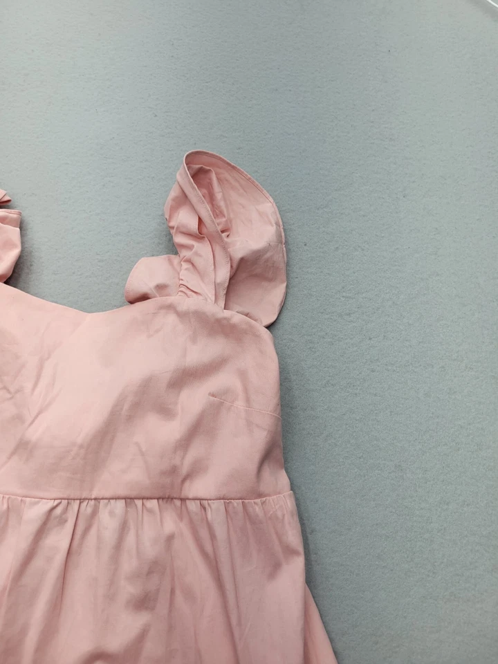 Vestido para mujer LaurenConrad XLPink mini sin mangas rayas correas con volantes Foto 3 de 4