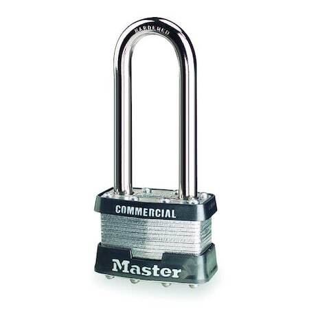 Master Lock 1Kalj Padlock, Keyed Alike, Long Shackle, Rectangular Steel Body,