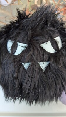 Novogratz Halloween Furry Black Pumpkin Eyes Plush Throw Pillow Deocrative