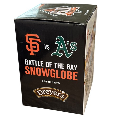 2018 SF Giants vs Oakland A’s Snow Globe 1989 Battle of the Bay NIB Dreyer’s - Picture 6 of 6