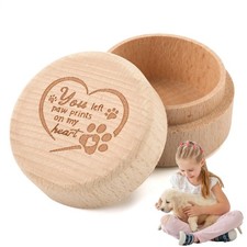 Pet Memorial Box Hair Ashes Keepsake Urn Wooden Engraved Dog Cat Guinea Pig