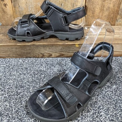 CAT Caterpillar Kinder Leder Sandalen Schwarz Wandern Walking Riemchen Schuhe UK2 EU33