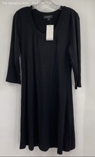 Karen Kane Womens Black 3/4 Sleeve Scoop Neck A-Line Dress Size Large