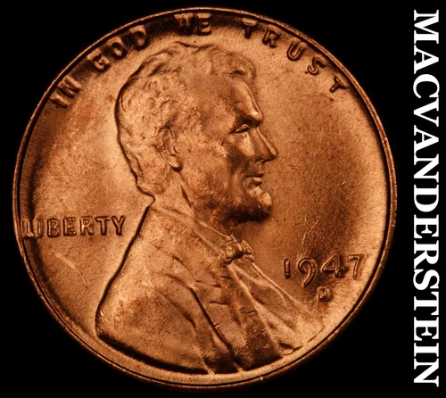 1947-D Lincoln Wheat Cent- Choice Gem Brilliant Uncirculated Luster #J1795