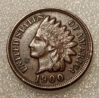 ■ 1900 INDIAN PENNY ONE CENT ☐ VF/XF Details