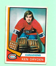 (1) KEN DRYDEN 1974-75 O-PEE-CHEE  # 155 CANADIENS CREASED CARD (N2326)