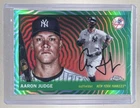Aaron Judge 2025 Topps Chrome Platinum #136 Green Vibrations Refractor 1/99