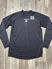 CCM Hockey Long Sleeve Shirt Men's Small S Black Performance Base Layer Top #33