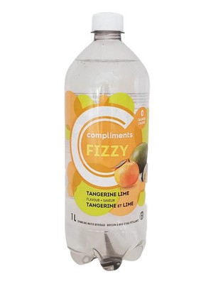 Compliments FIZZY Tangerine Lime Flavored Sparkling Water, 1L/35.2 fl oz