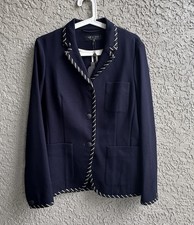 Rag Bone Redgrave Whipstitch Blazer Navy Jacket Classic Size 8 -NEW