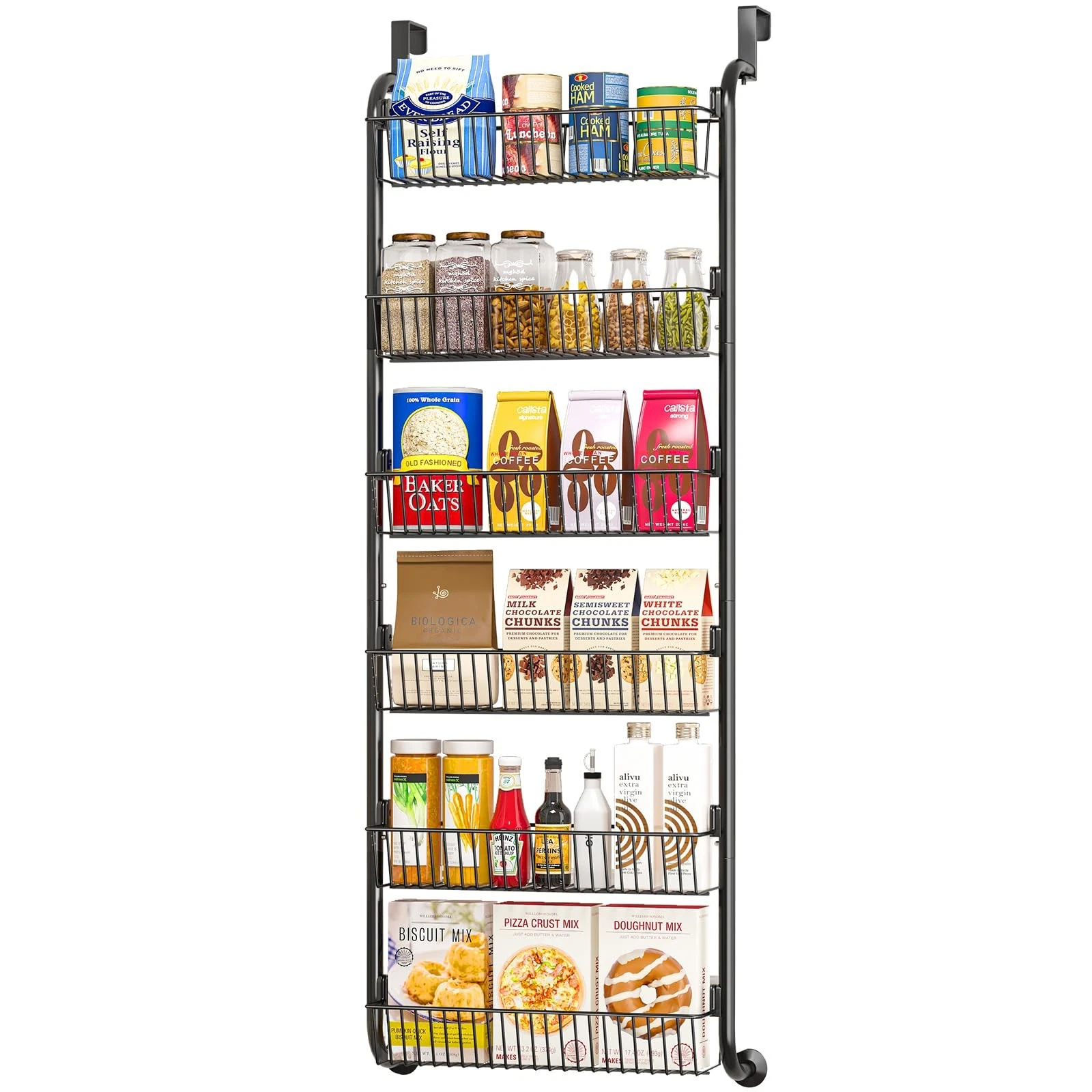 Over the Door Pantry Organizers and Storage, 6-Tier Spice Rack, Home & Kitche...