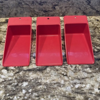 Vintage Tupperware Flat Bottom Canister Scoops Set of 3 - #1452-2 Red