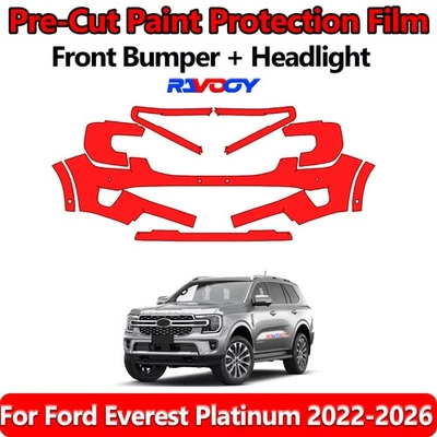 8.5Mil PreCut Front Bumper PPF Kit Film For Ford Everest Platinum 2022-2026 - Image 1 of 4